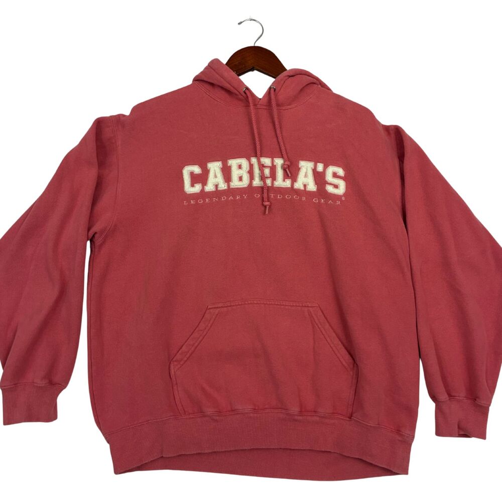 Cabela’s Legendary Outdoor Gear Hoodie XL Red Pullover Embroidered Sweatshirt